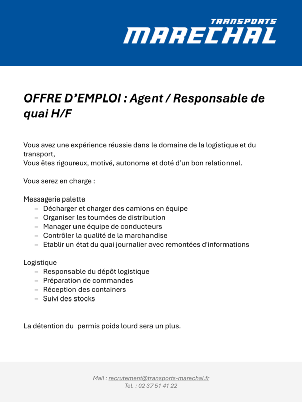 Agent Responsable de quai HF-1